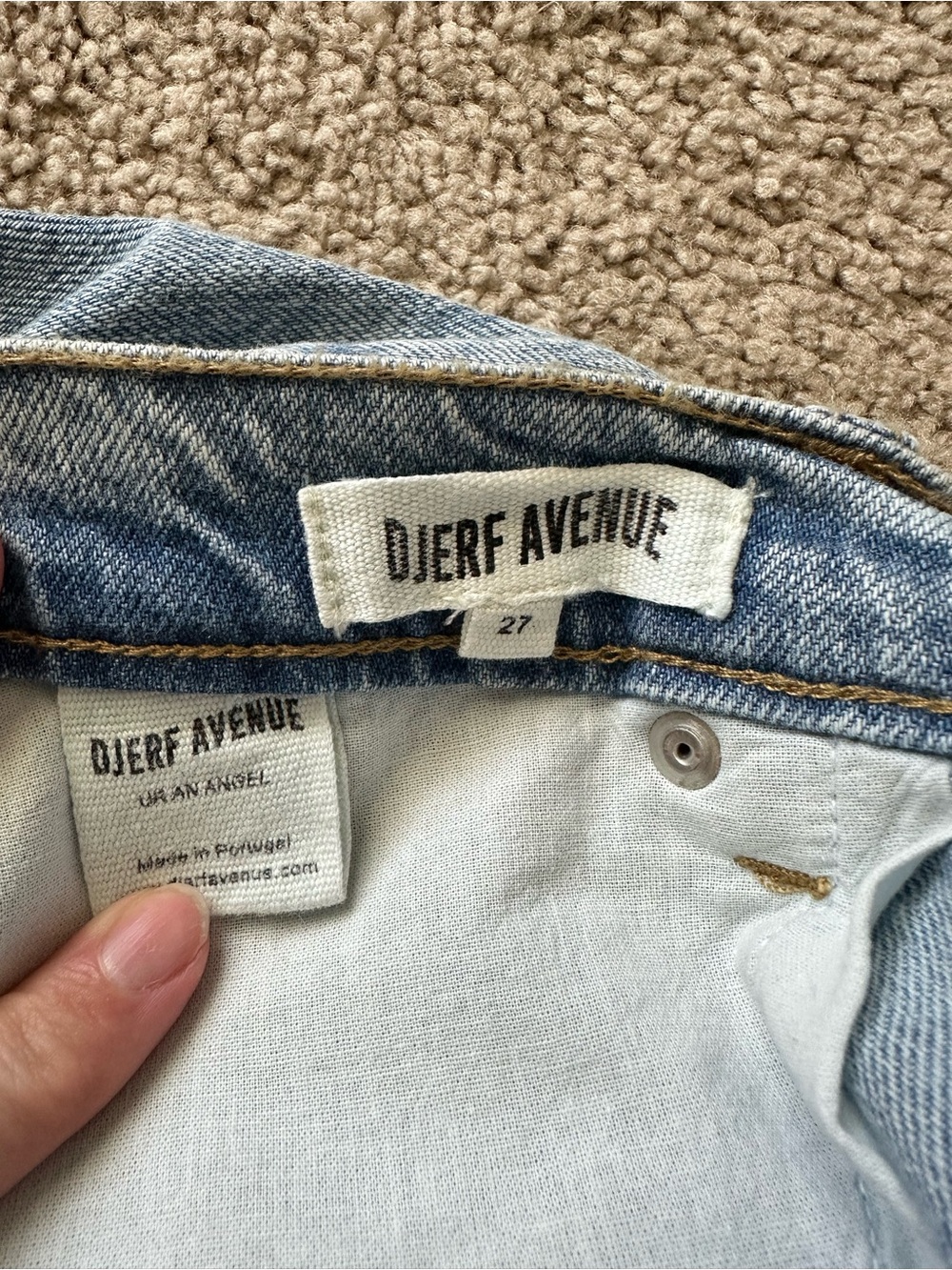 Djerf Avenue Light Blue Straight Leg Jeans - Picture 4 of 9